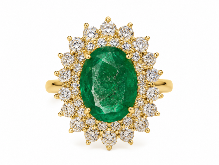 Anillo Esmeralda Diamantes
