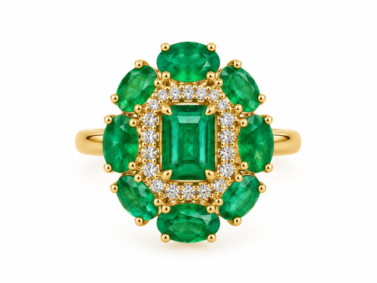 Anillo Esmeralda Diamantes