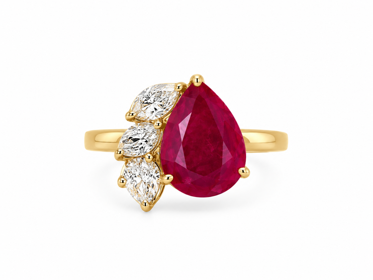Anillo Rubí Diamantes