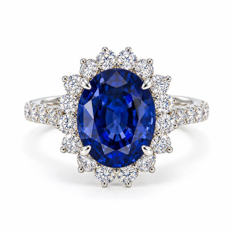 Anillo Zafiro Diamantes