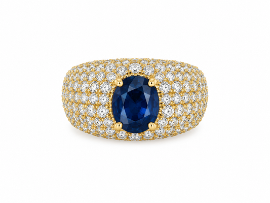 Anillo Zafiro Diamantes
