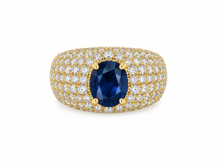 Anillo Zafiro Diamantes