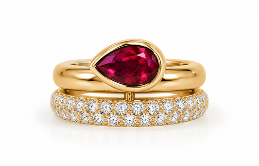 Anillo Rubí Diamantes