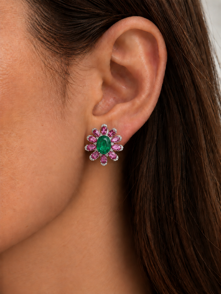Aretes Esmeralda Zafiro