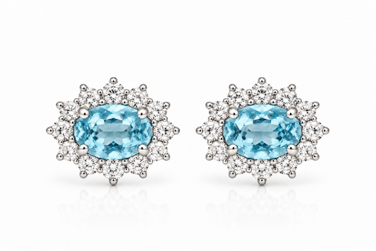 Aretes Aguamarina Diamantes
