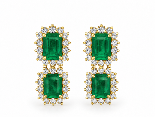 Aretes Esmeralda Diamantes