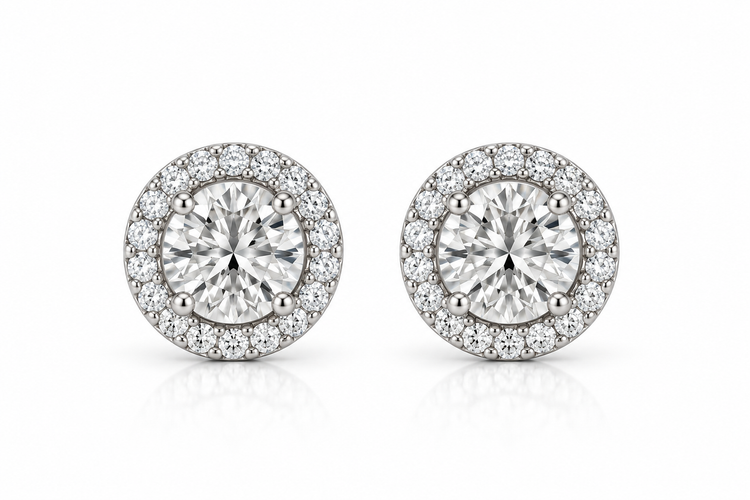 Aretes Diamante Halo