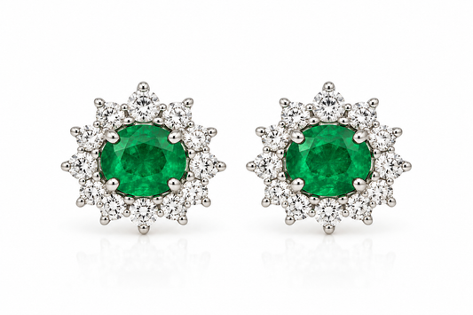 Aretes Esmeralda Halo