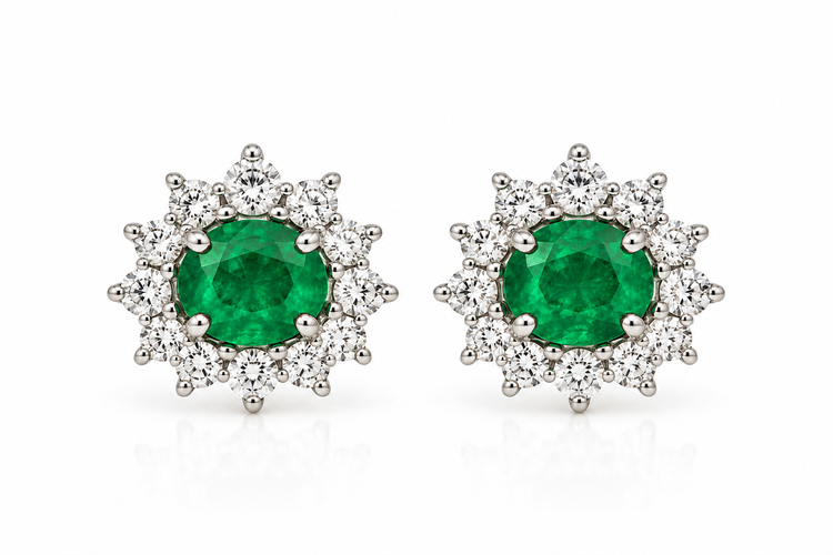 Aretes Esmeralda Halo