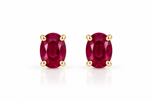 Aretes Rubí Oval
