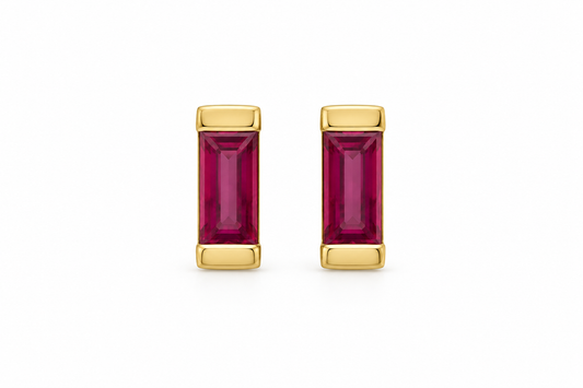 Aretes de rubí