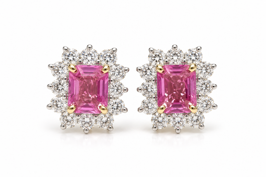 Aretes zafiro rosa