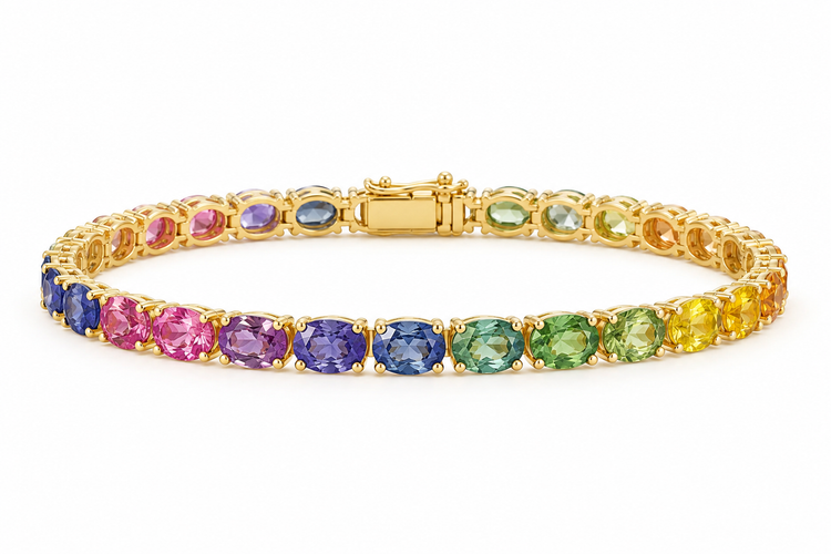 Pulsera de zafiros multicolor
