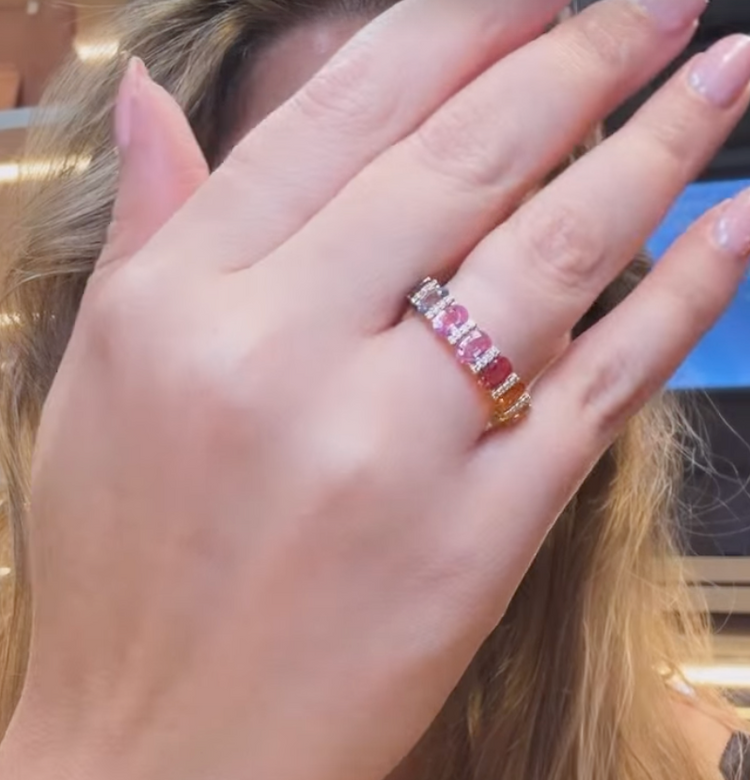 Anillo Zafiros Rainbow Diamantes