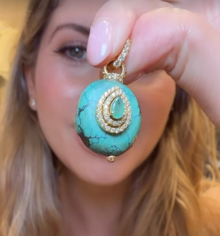 Dije Turquesa, Esmeralda y Diamantes