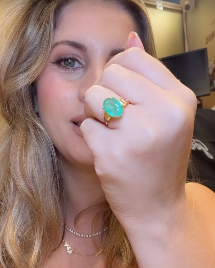 Anillo Esmeralda Zafiros