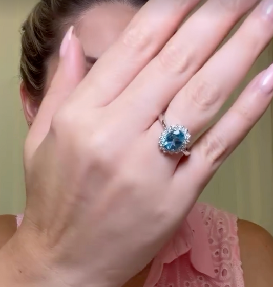 Anillo Topacio Diamantes