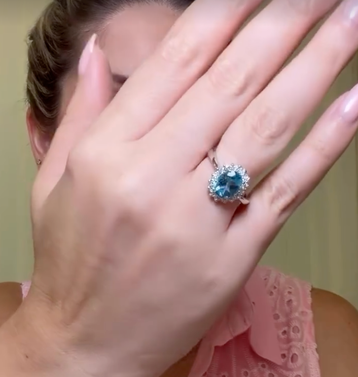 Anillo Topacio Diamantes