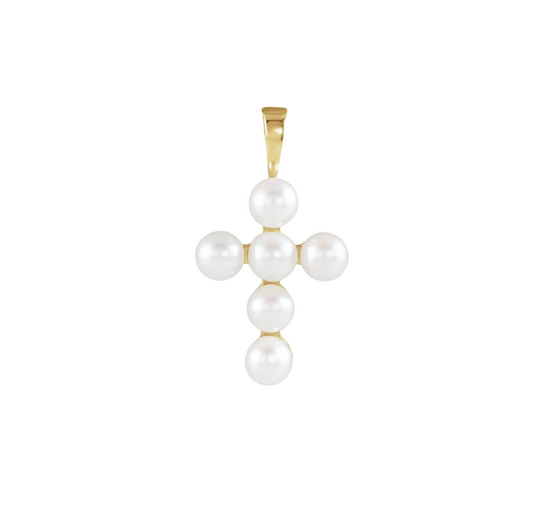 Collar con Dije Cruz Perla