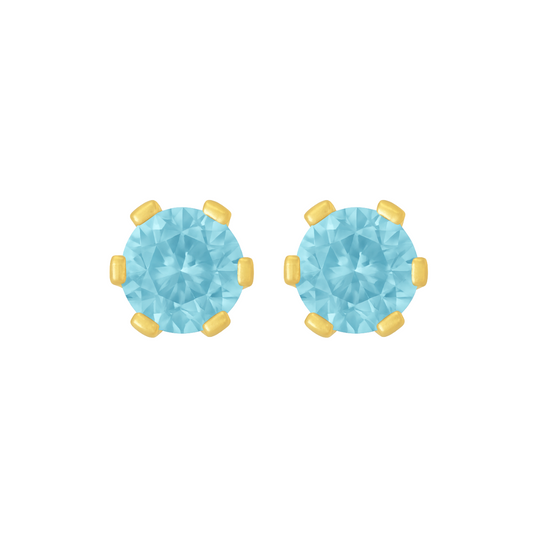 Studs Aquamarina  .10 Ctw
