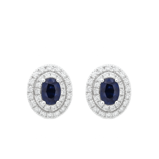 Sapphire Earrings with Diamonds