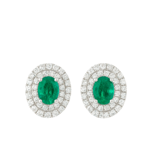 Aretes de Esmeralda con Diamantes