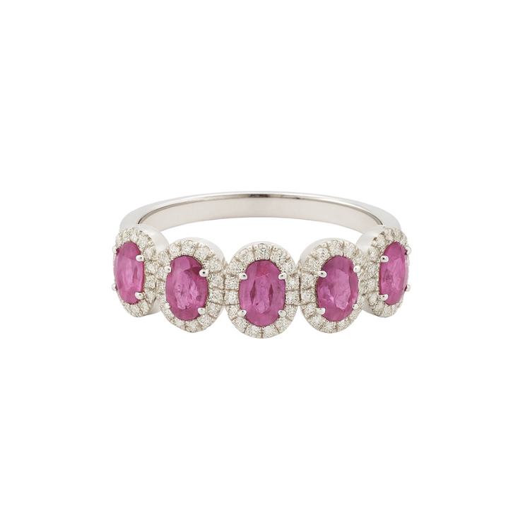 Churumbela de Zafiros Rosas corte oval