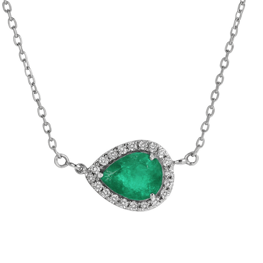 Dije de esmeralda con diamantes