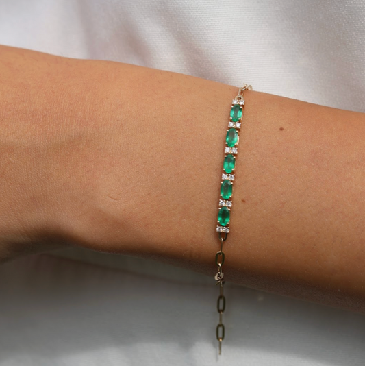 Pulsera de esmeralda y diamantes