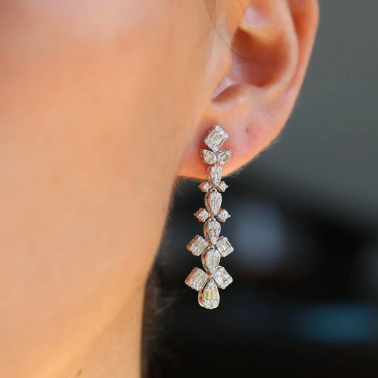 Fancy shape diamond earrings