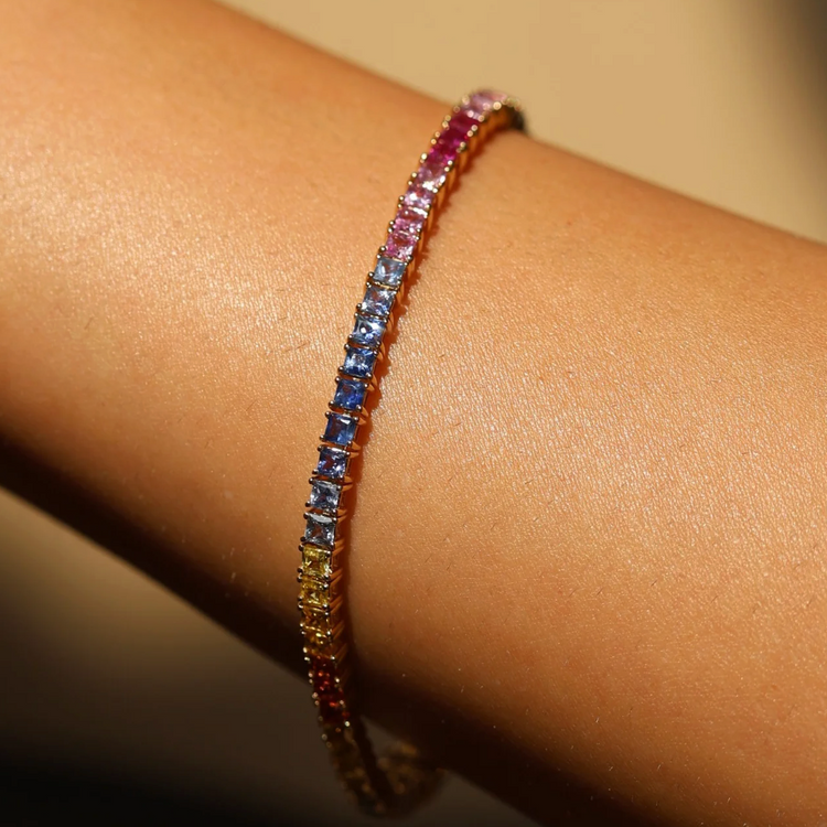 Tennis bracelet de zafiros