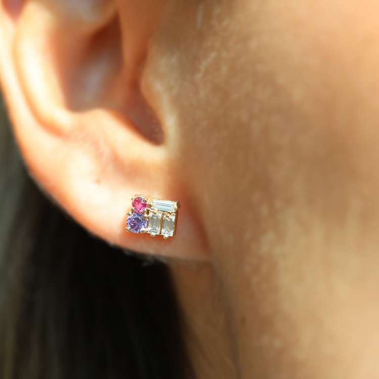 Cluster Earrings with Diamonds