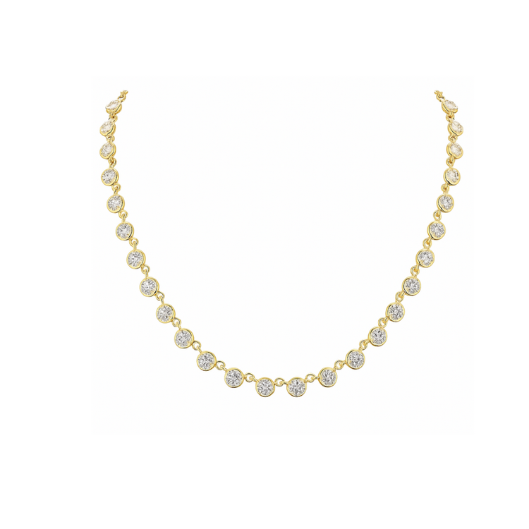 Bezel Prong Neckalce