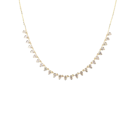 Pear Bezel Petal Necklace