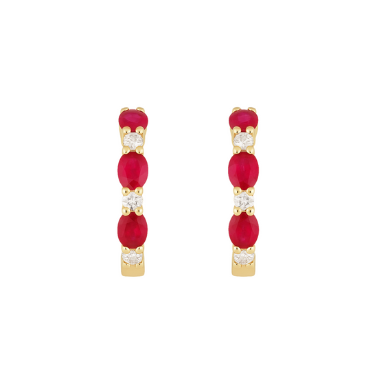 Hoops Rubies Diamantes