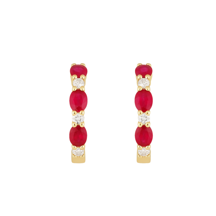 Hoops Rubies Diamantes