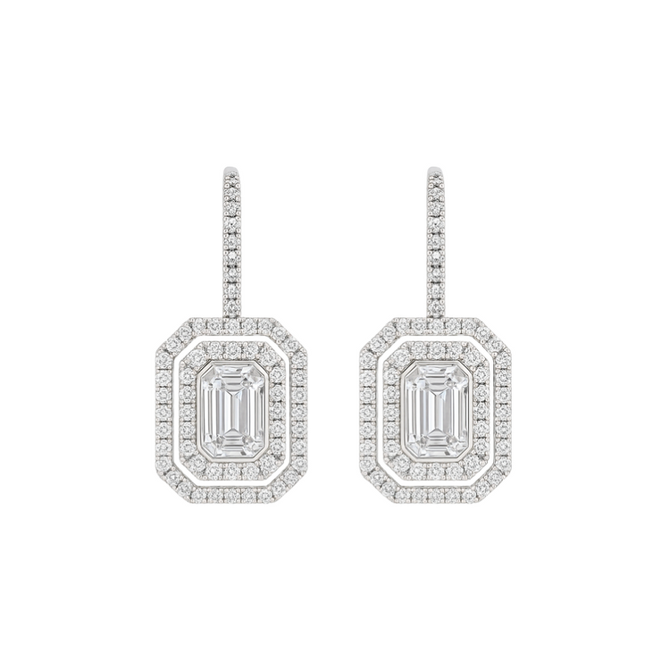 Aretes Diamantes Round y Baguettes