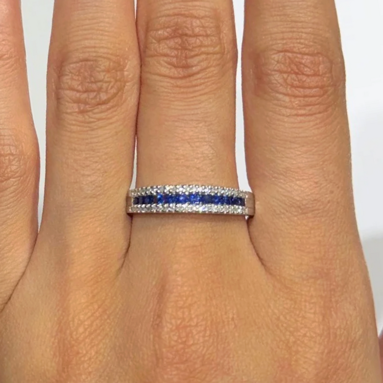 Anillo Zafiro Diamantes