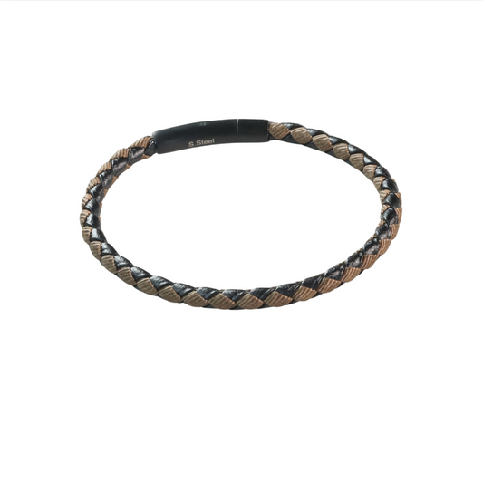 Pulsera Cuero Trenzado Cordon Café