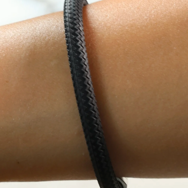 Pulsera Textura Goma Negro