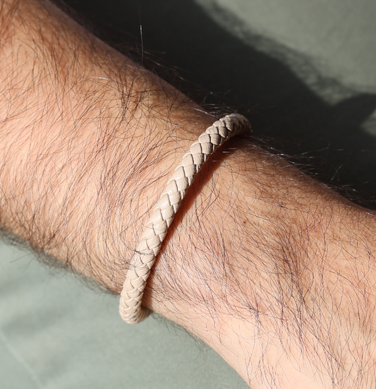 Pulsera Cuero Crema