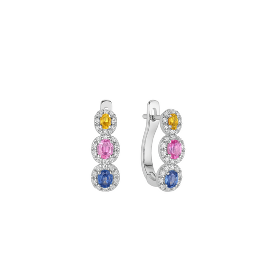 Hoops Zafiro Oval Halo Diamantes