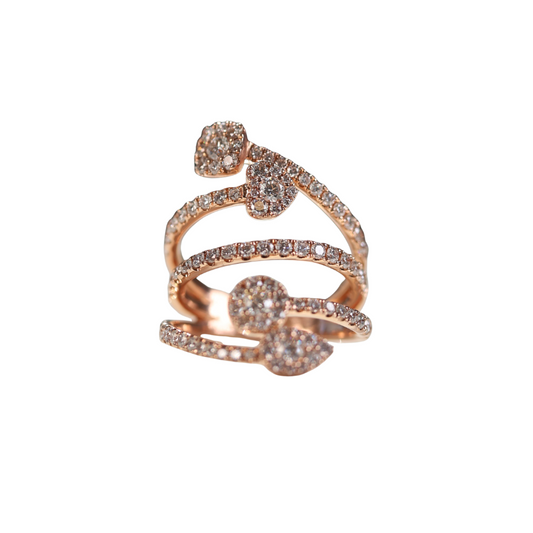 Anillo con Diamantes en Oro Rosa