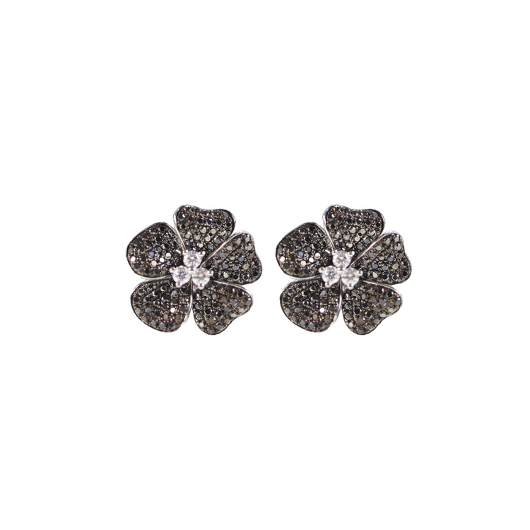 Aretes Flor  Diamantes
