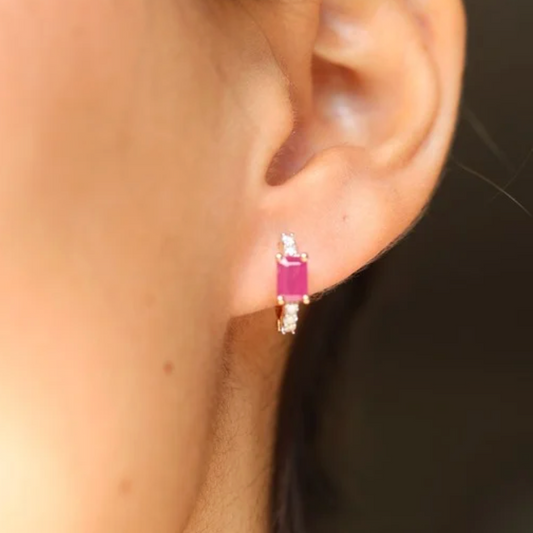 Hoops de Rubí Diamantes