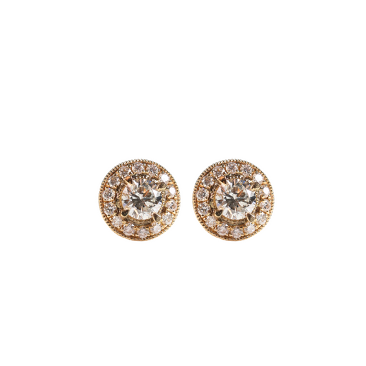 Aretes de Diamantes Halo Diamantes