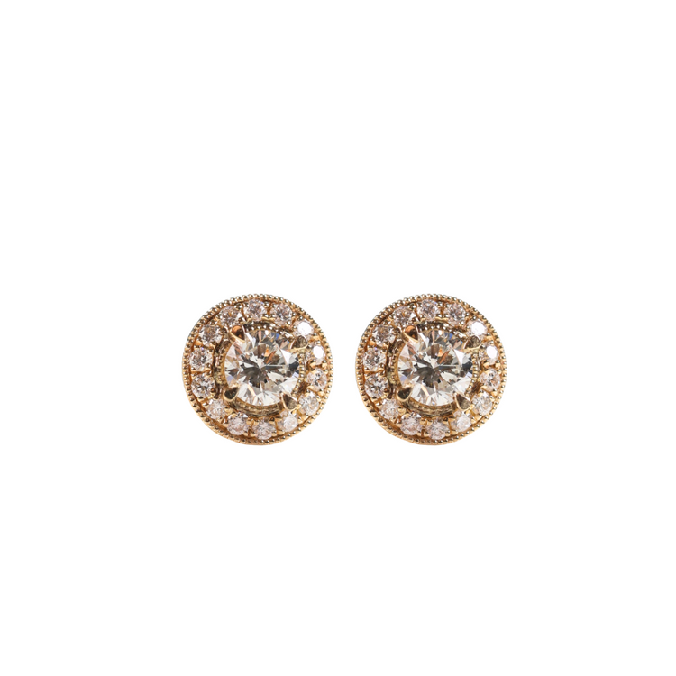 Aretes de Diamantes Halo Diamantes