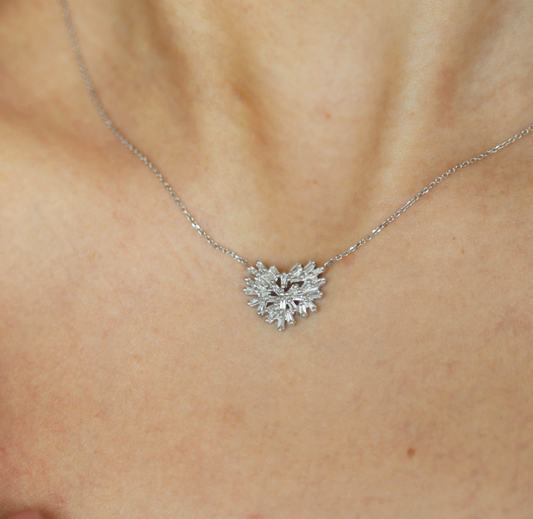 Collar Dije Corazón Baguettes