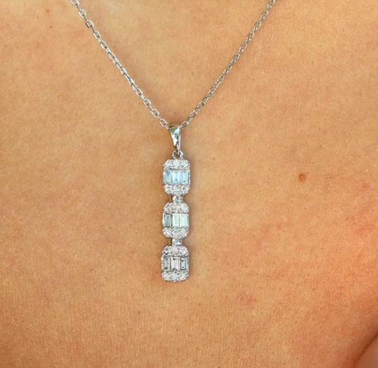 Collar Dije Diamantes Baguette