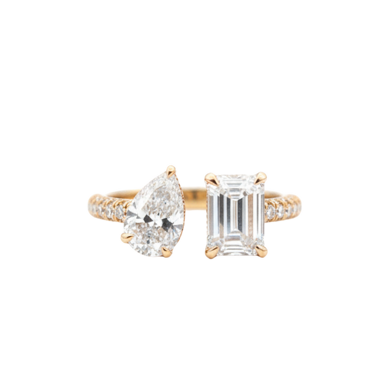 Anillo Toi et Moi  Emerald & Pera